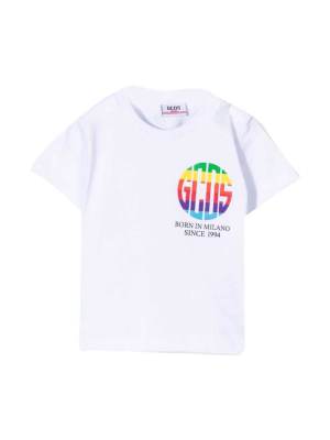 Gcds Kids Rainbow Logo Print T-shirt