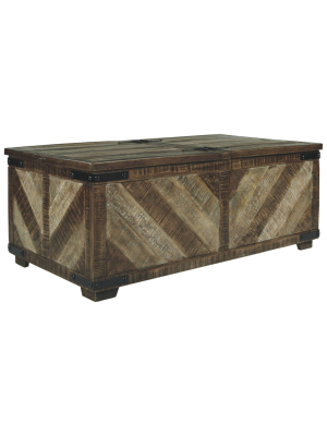 Cordayne Coffee Table With Storage Rustic Brown - Signature Design By Ashley