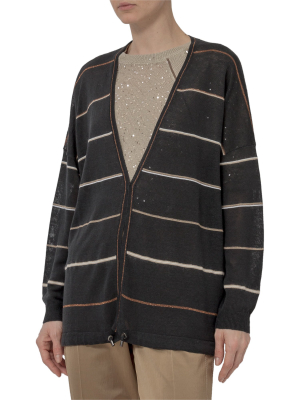 Brunello Cucinelli Striped Cardigan