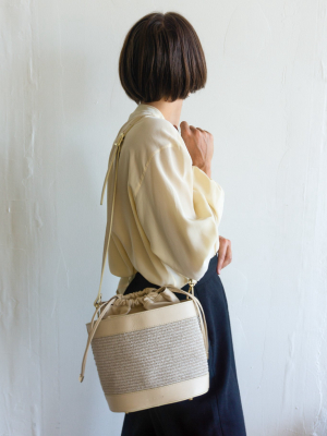Leather + Sisal Shoulder Bag