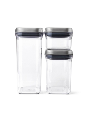 Oxo 3pc Steel Pop Container Set