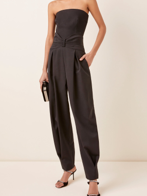 Pleated High-waisted Wool Pants