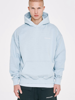 Logo Oversized Hoodie Washed Aqua