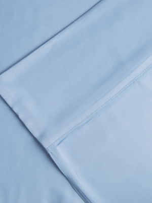 Blue Nile Mills Solid 300-thread Count Pillowcase Set, Standard, Light Blue