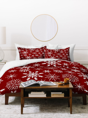 Iveta Abolina Silent Night Duvet Cover Set Red - Deny Designs