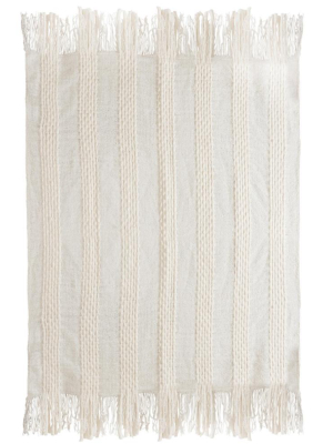 Candelabra Home Lima Throw - Cotton White