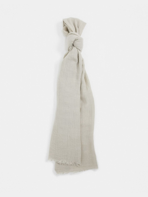 Asos Design Wool Mix Lightweight Long Woven Scarf In Beige Marl