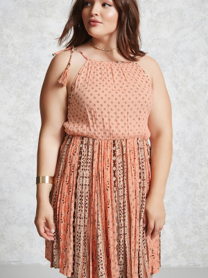 Plus Size Bandana Print Dress