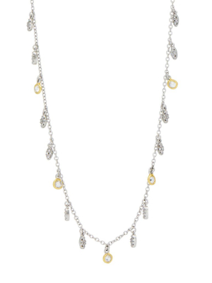 Petals And Pavé Long Chain Necklace