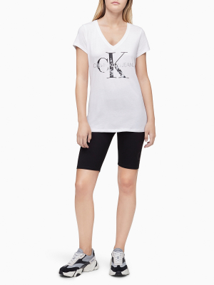 City Monogram Logo V-neck T-shirt