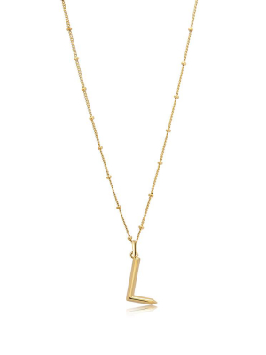 L Initial Necklace - Gold