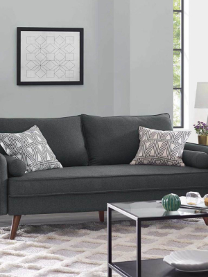 Raylee Upholstered Fabric Sofa Gray