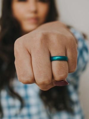 Elements Classic Thin Silicone Ring - Peacock Quartz