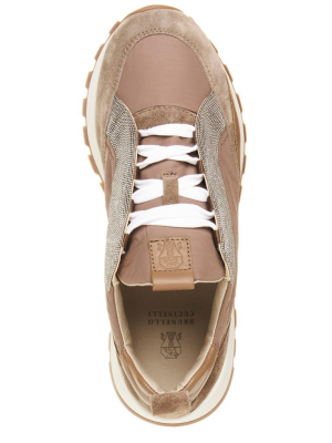 Brunello Cucinelli Embellished Satin Sneakers