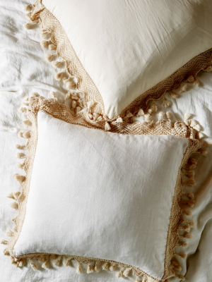 Tasseled Linen Euro Sham