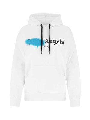 Palm Angels Ibiza Sprayed Logo Print Hoodie