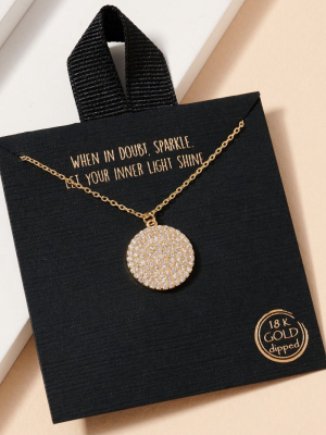 Round Disc Charm Short Necklace