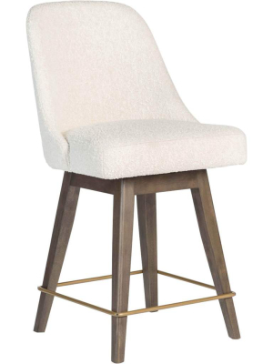 Jackie Swivel Bar Stool, Warm Cotton