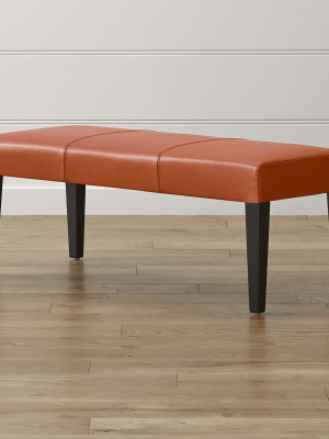 Lowe Persimmon Leather Backless Bench