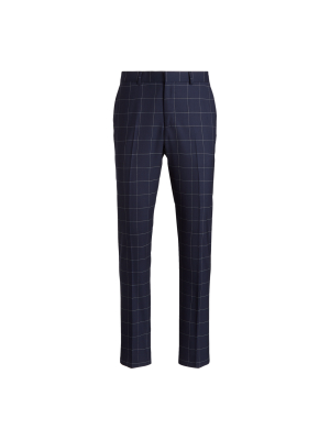 Checked Stretch Wool Suit Trouser