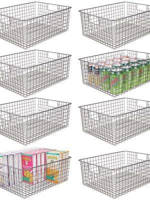 Mdesign Long Metal Wire Food Storage Organizer Bin, 8 Pack