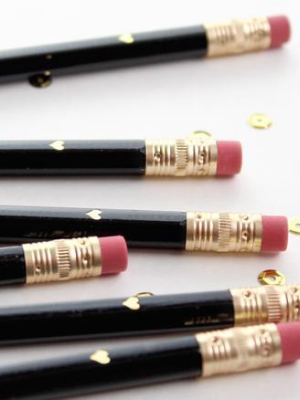 Inklings Gold Heart Mini Pencils - Black