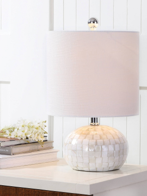 16" Wilson Seashell Table Lamp White (includes Led Light Bulb) - Jonathan Y