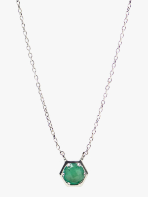 Emerald Bolt Pendant Necklace