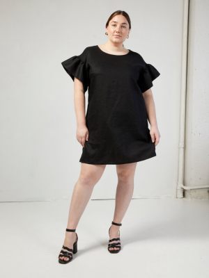 Black Linen Raffi Dress