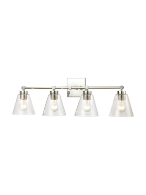 East Point 4-light Vanity Light In Polished Chrome With Clear Glass