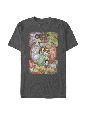 Men's Disney Princesses Vintage Collage T-shirt