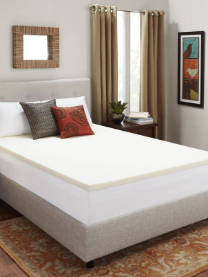 2" Memory Foam Mattress Topper Beige - Sleep Studio