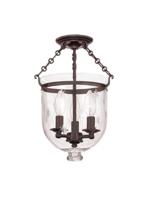 Hampton 3 Light Semi Flush Old Bronze