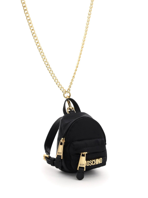 Moschino Logo Lettering Micro Chain Backpack