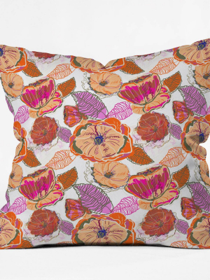 16"x16" 83 Oranges Fall Flora Throw Pillow Orange - Deny Designs