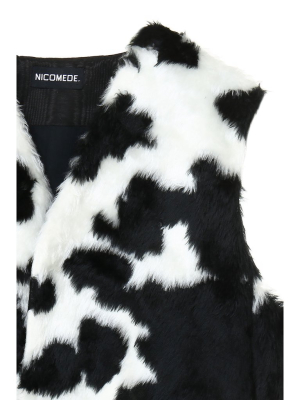 Nicomede Animal Print Fur Vest