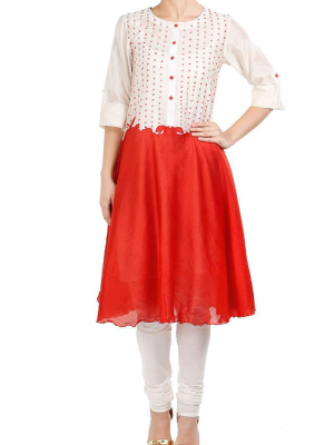 Applique Detailed Front-opening Kurta