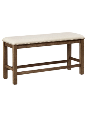 Moriville Counter Height Dining Room Bench Gray/brown - Signature Design By Ashley