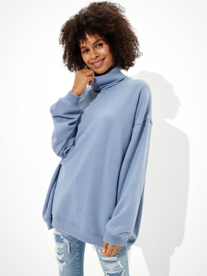 Ae Fleece Oversized Turtleneck Sweatshirt