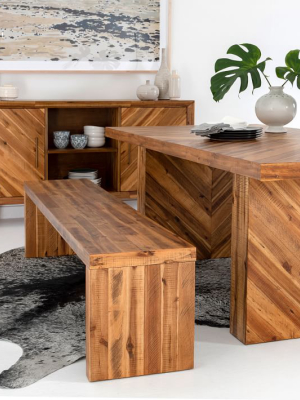 Alexa Reclaimed Wood Dining Bench - Honey