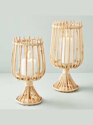 Rattan & Glass Hurricanes