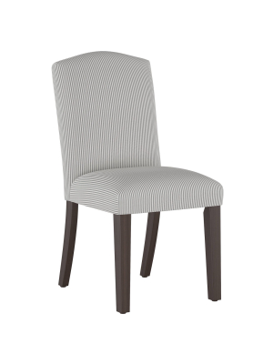 Camel Back Dining Chair Oxford Stripe Charcoal - Skyline Furniture