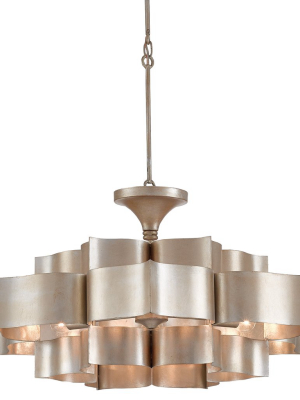 Grand Lotus Chandelier In Contemporary Silver Leaf