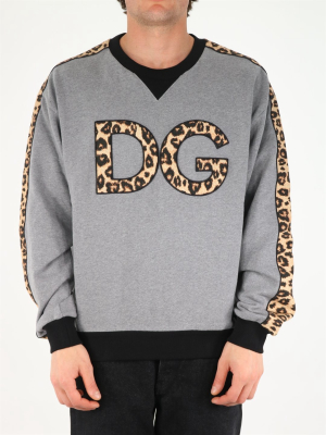 Dolce & Gabbana Monogram Leopard Print Sweatshirt