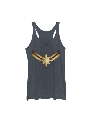 Women's Marvel Captain Marvel Star Symbol Costume Racerback Tank Top