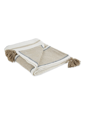 2-tone Chevron Stripe Throw - Design Imports