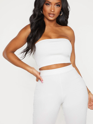 Shape Cream Rib Bandeau Crop Top