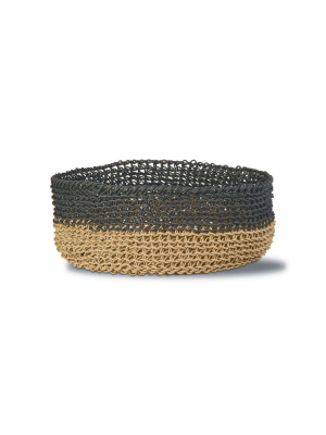 Tag Marley 2-tone Loop Basket Twisted Woven Loop Paper With Handles For Organisation Storage Home Décor