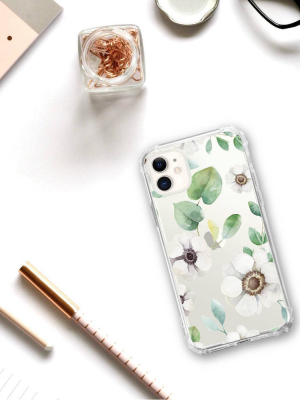 Otm Essentials Apple Iphone 11 Clear Case - Anemone Flowers White