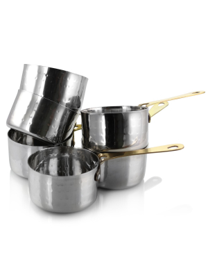 Gibson Home Lannister 6 Piece 3 Inch Mini Stainless Steel Sauce Pan Cookware Serveware Set